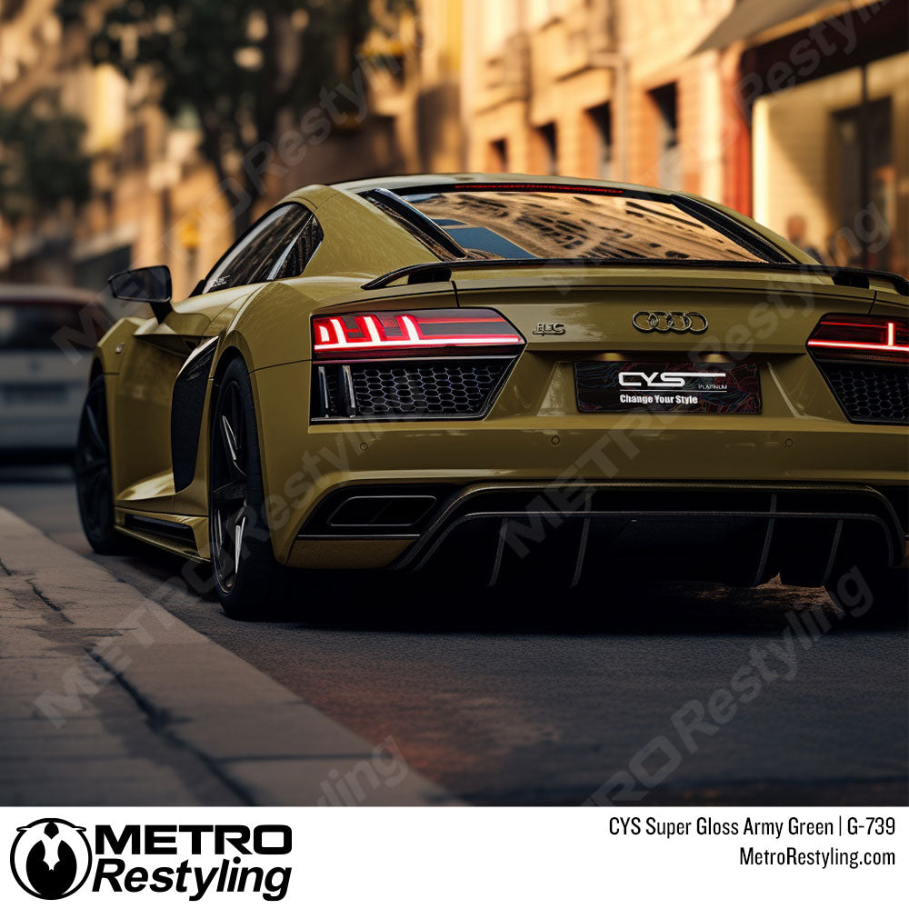 glossy green audi wrap
