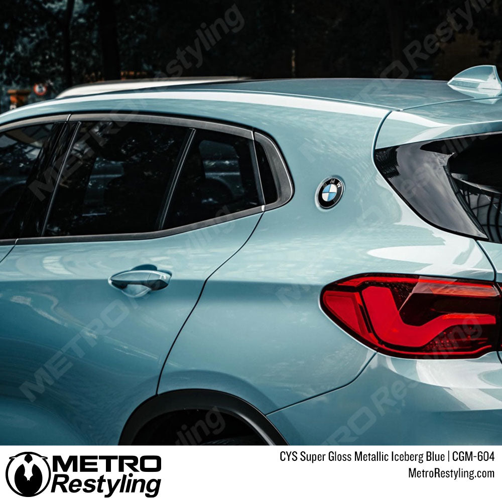 light blue bmw wrap