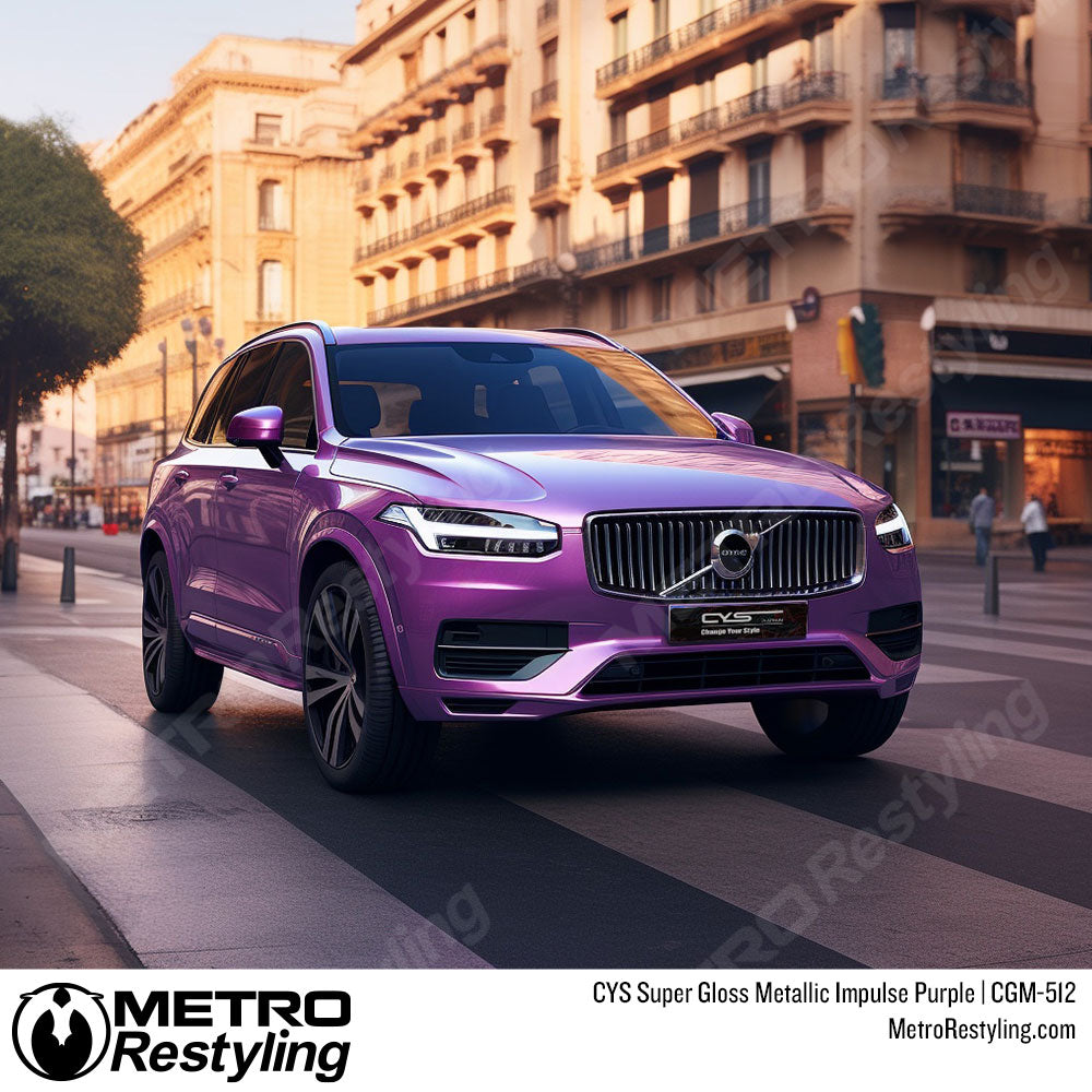 glossy purple car wrap