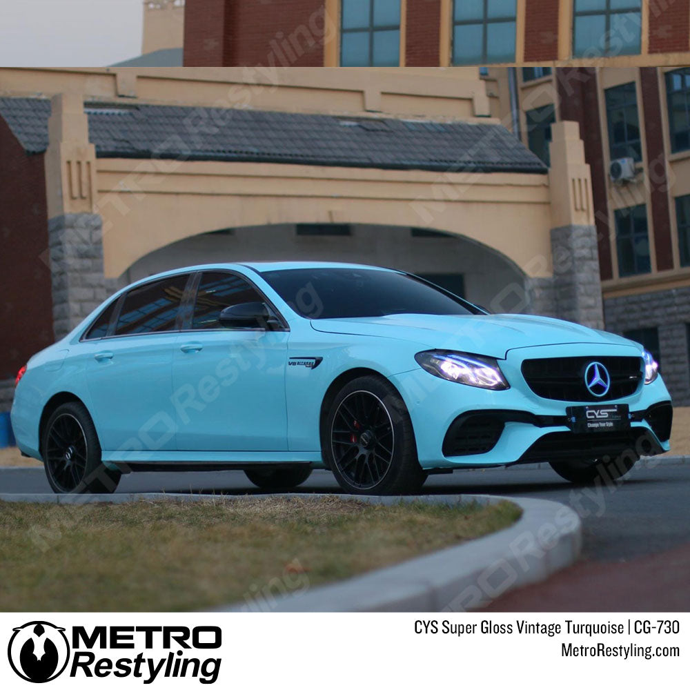turquoise car wrap