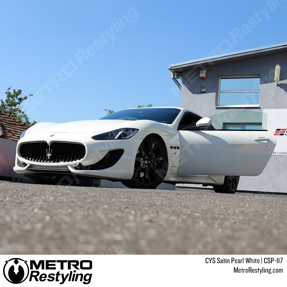 white maserati wrap