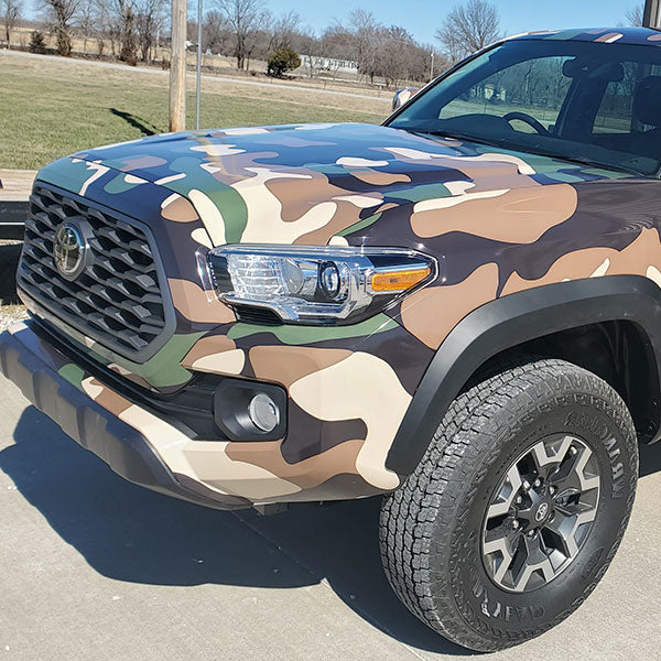 Camouflage vinyl car wraps