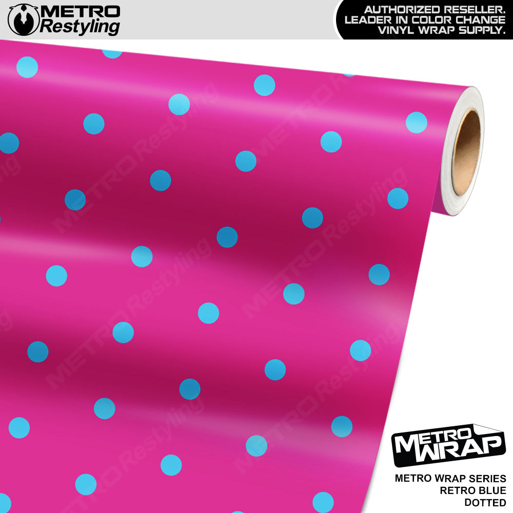 Metro Wrap Dotted Retro Blue Vinyl Film