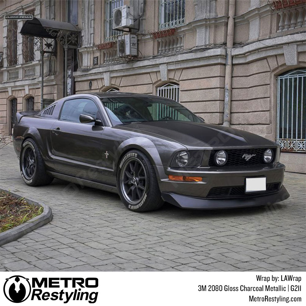 charcoal mustang wrap