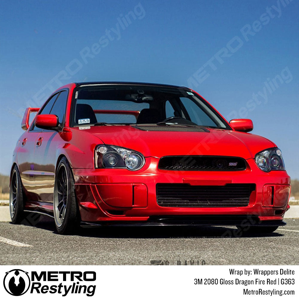 fire red car vinyl wrap