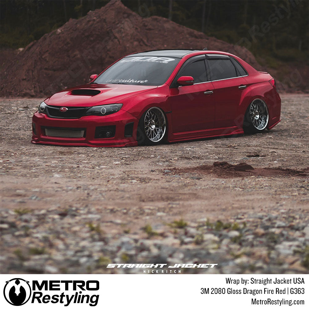 red subaru wrap