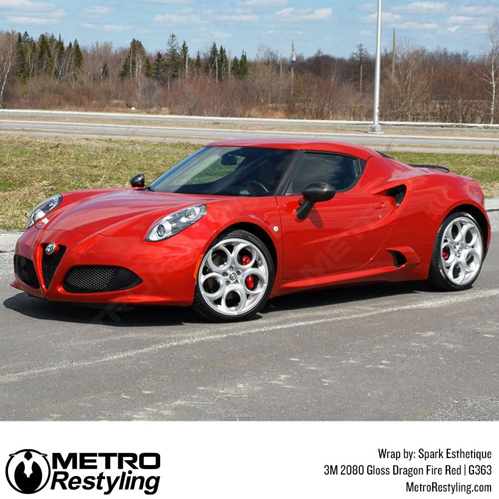 red porsche vinyl wrap