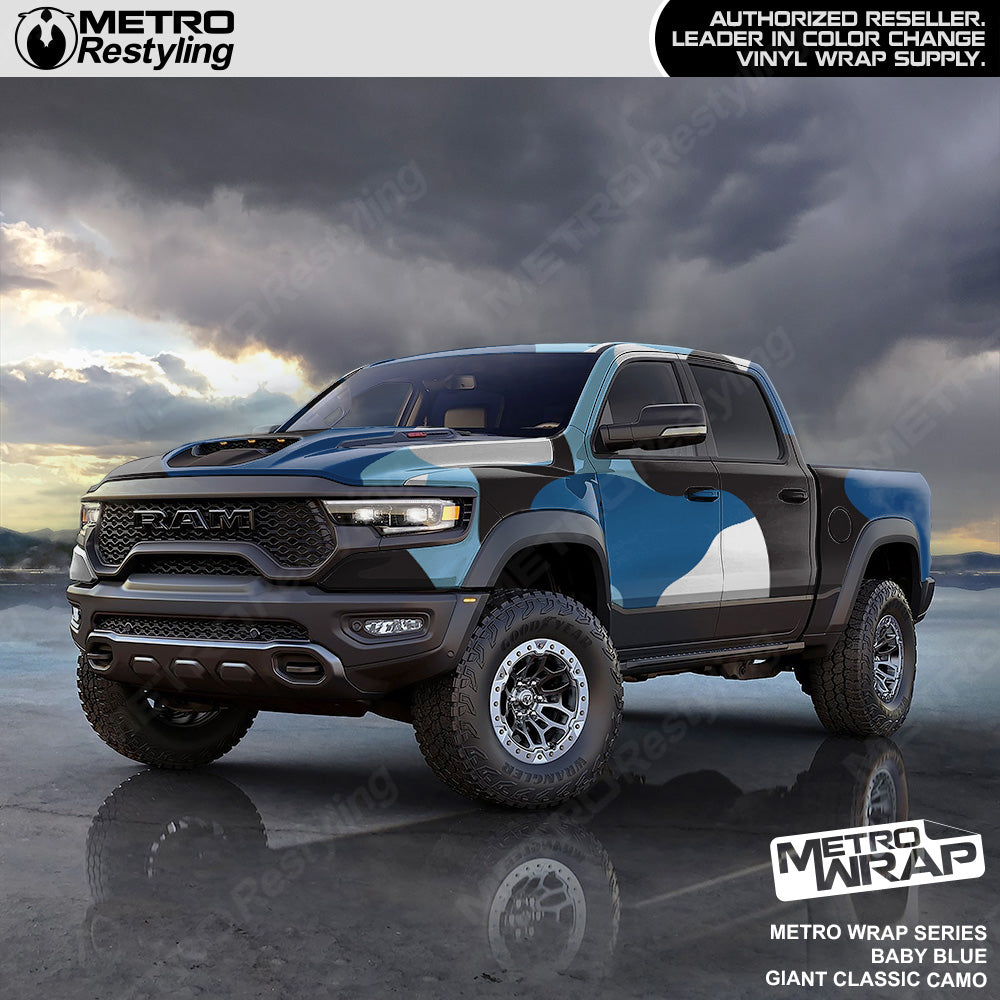 Metro Wrap Giant Classic Baby Blue Camouflage Vinyl Film
