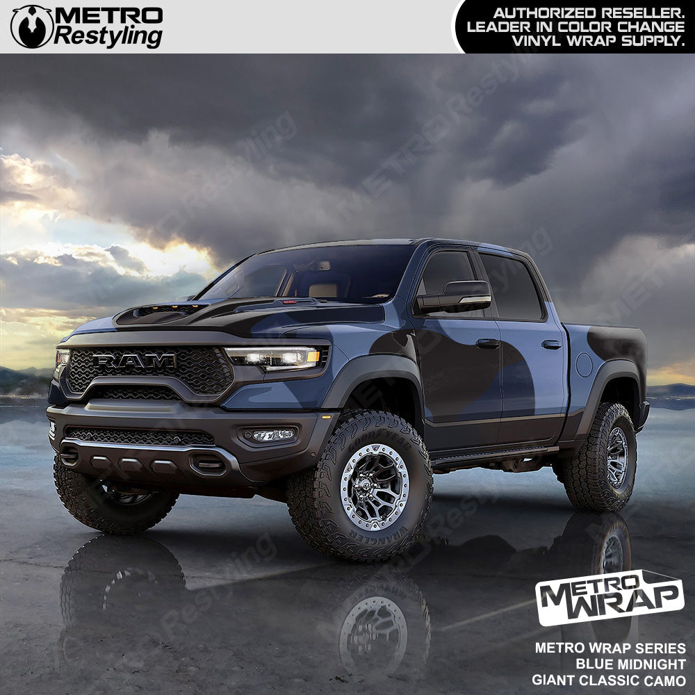 Metro Wrap Giant Classic Blue Midnight Camouflage Vinyl Film