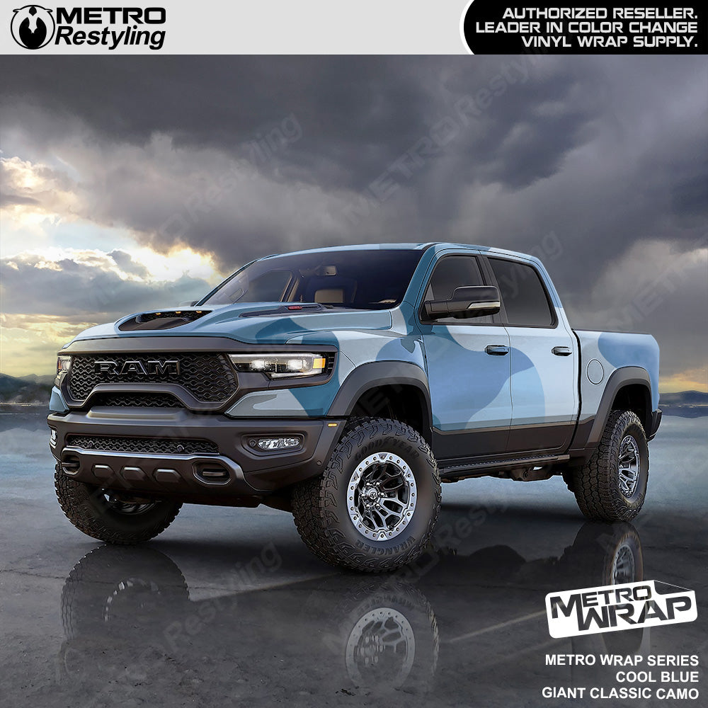 Metro Wrap Giant Classic Cool Blue Camouflage Vinyl Film