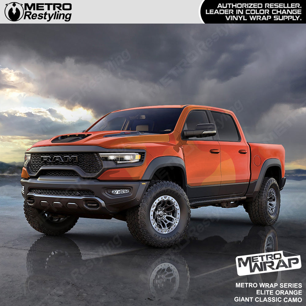 Metro Wrap Giant Classic Elite Orange Camouflage Vinyl Film