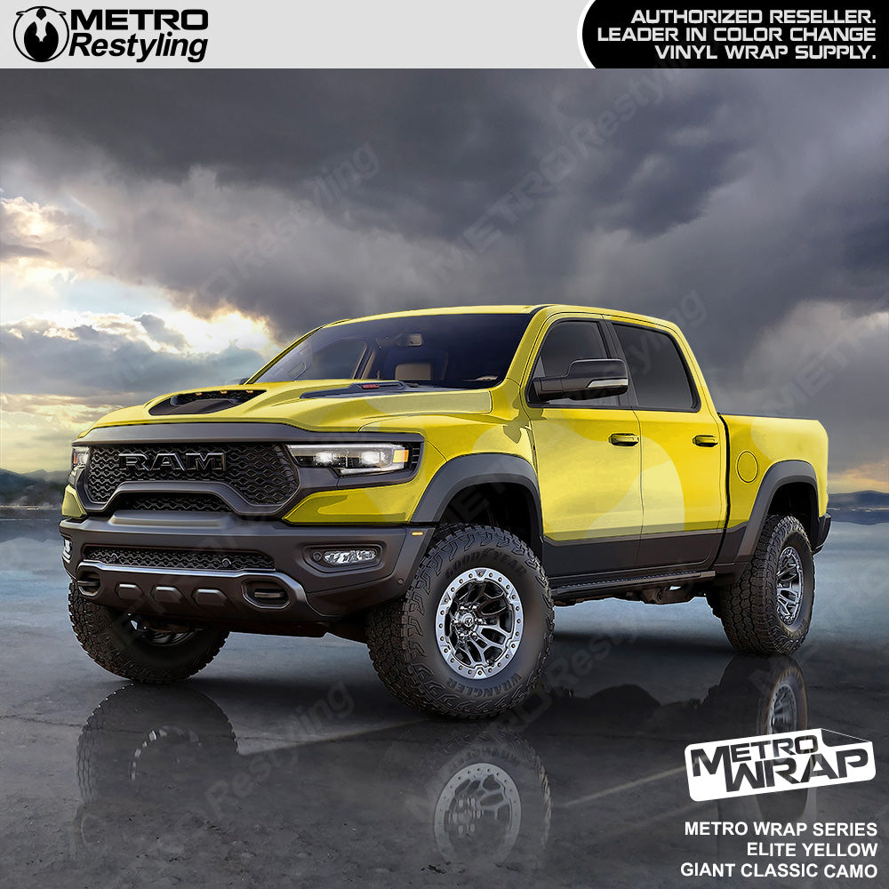 Metro Wrap Giant Classic Elite Yellow Camouflage Vinyl Film