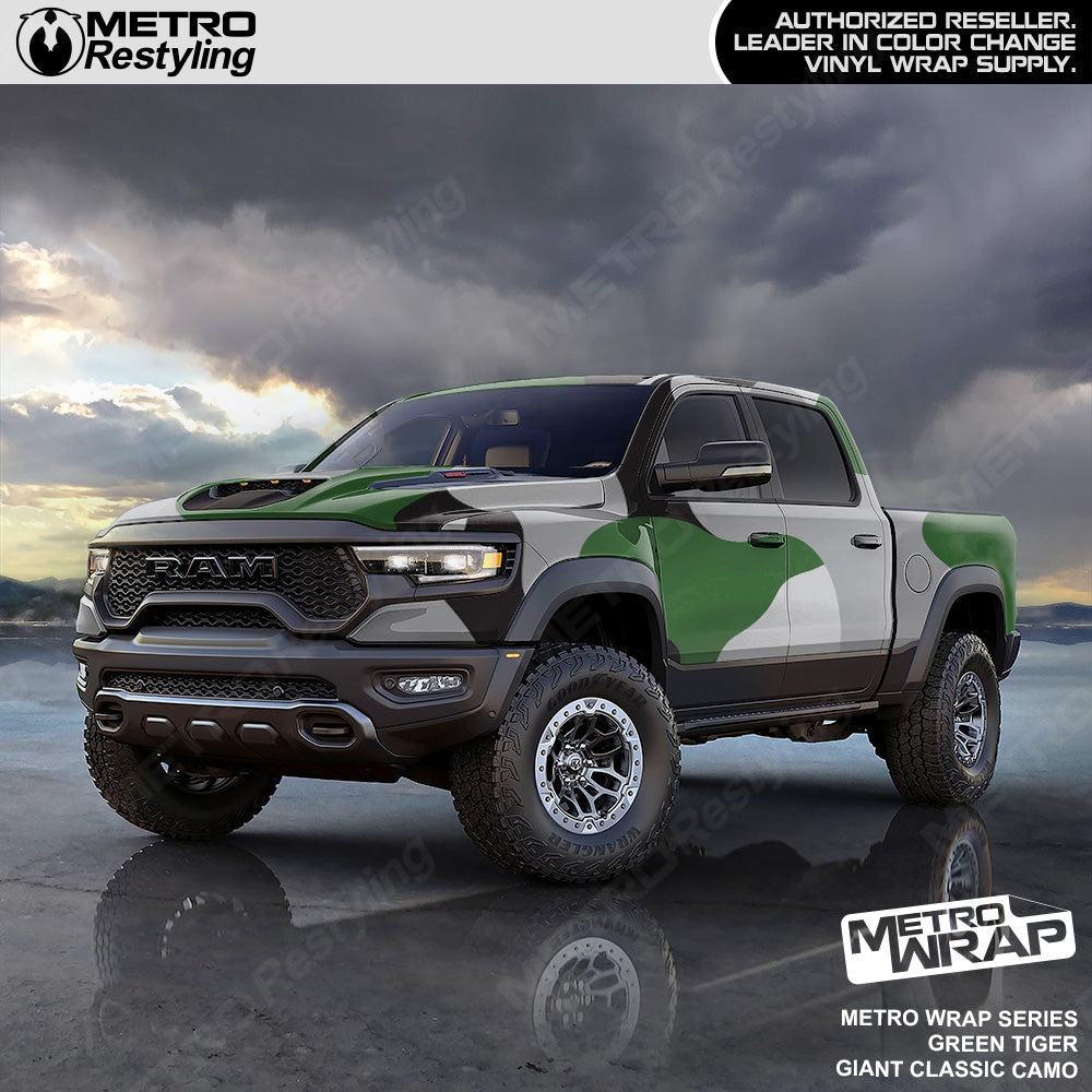 Metro Wrap Giant Classic Green Tiger Camouflage Vinyl Film