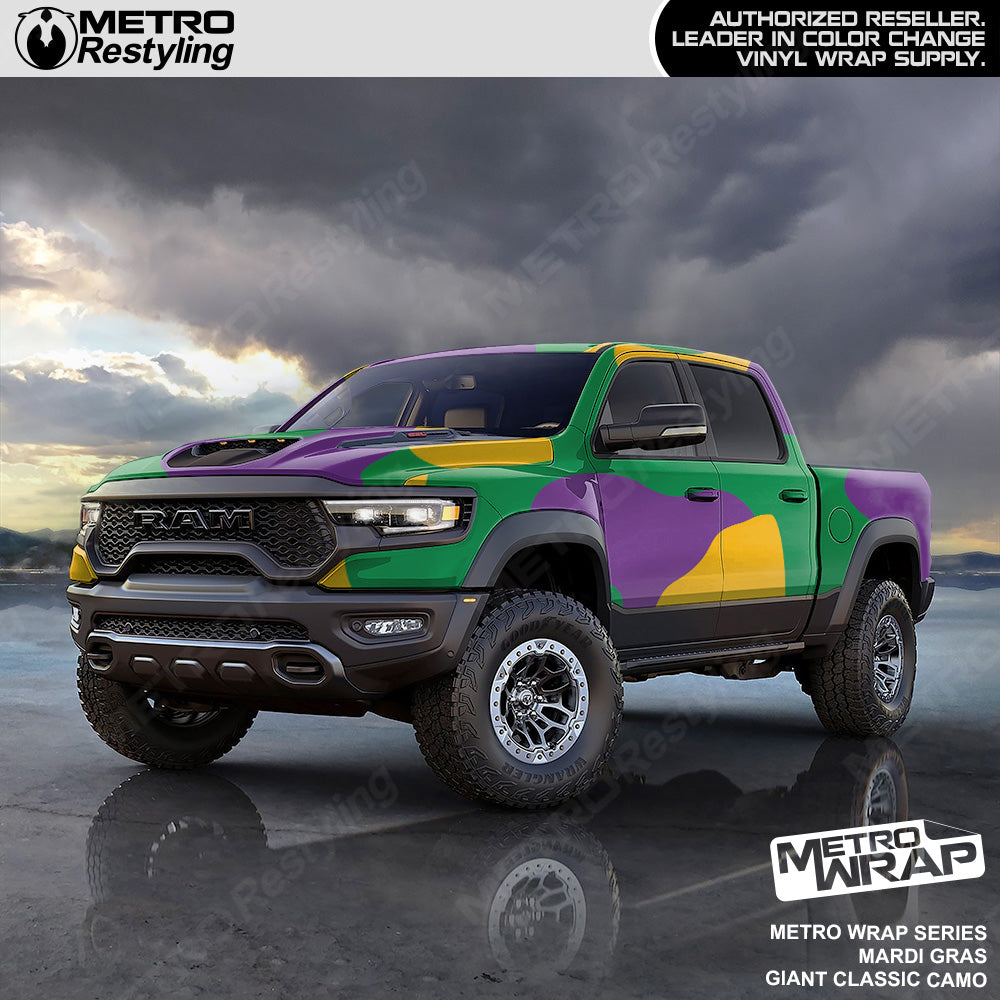 Metro Wrap Giant Classic Mardi Gras Camouflage Vinyl Film