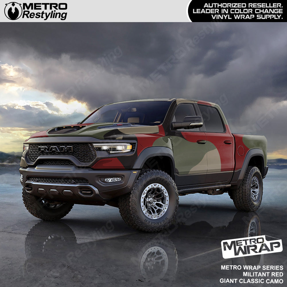 Metro Wrap Giant Classic Militant Red Camouflage Vinyl Film
