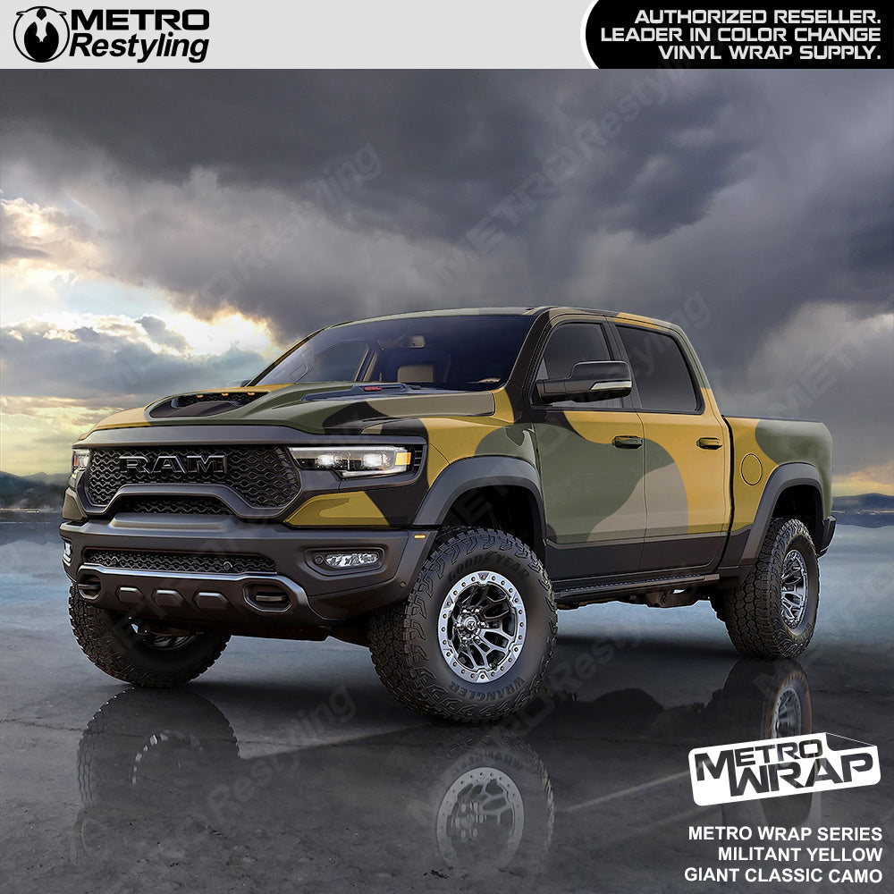 Metro Wrap Giant Classic Militant Yellow Camouflage Vinyl Film