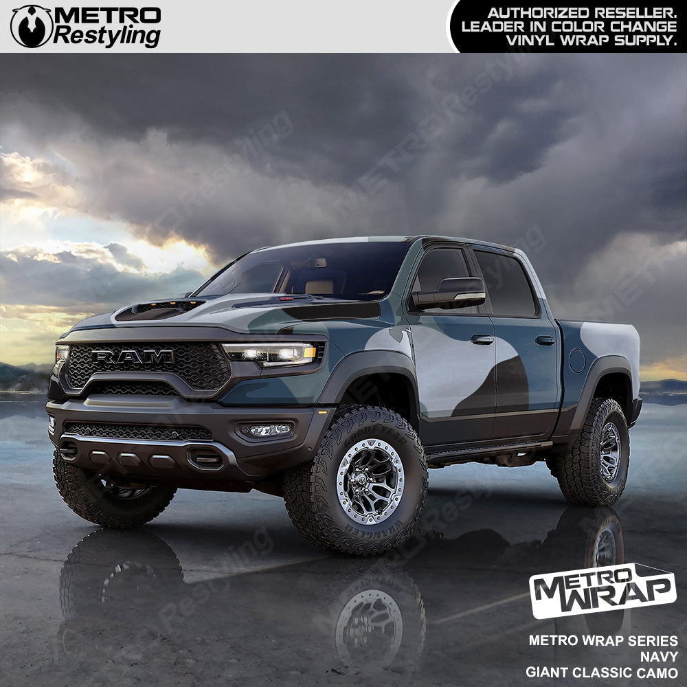 Metro Wrap Giant Classic Navy Camouflage Vinyl Film