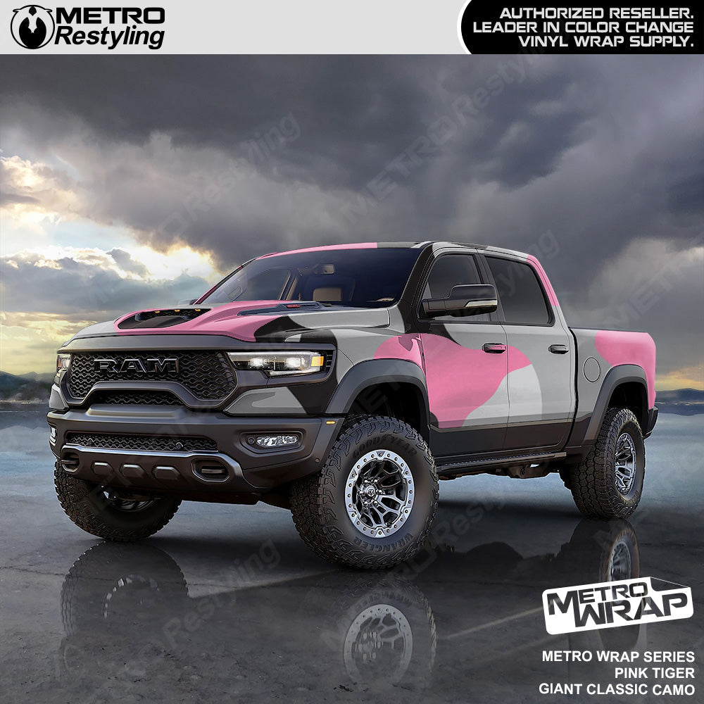 Metro Wrap Giant Classic Pink Tiger Camouflage Vinyl Film