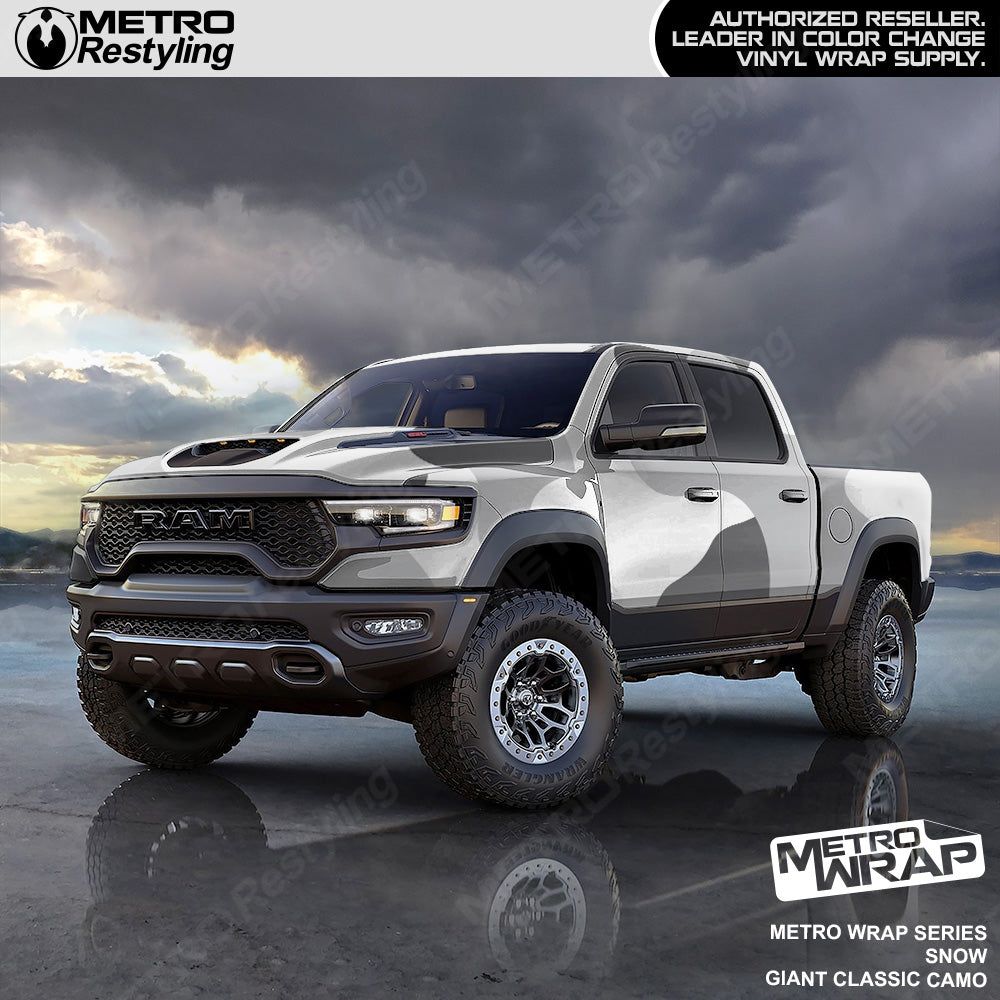 Metro Wrap Giant Classic Snow Camouflage Vinyl Film