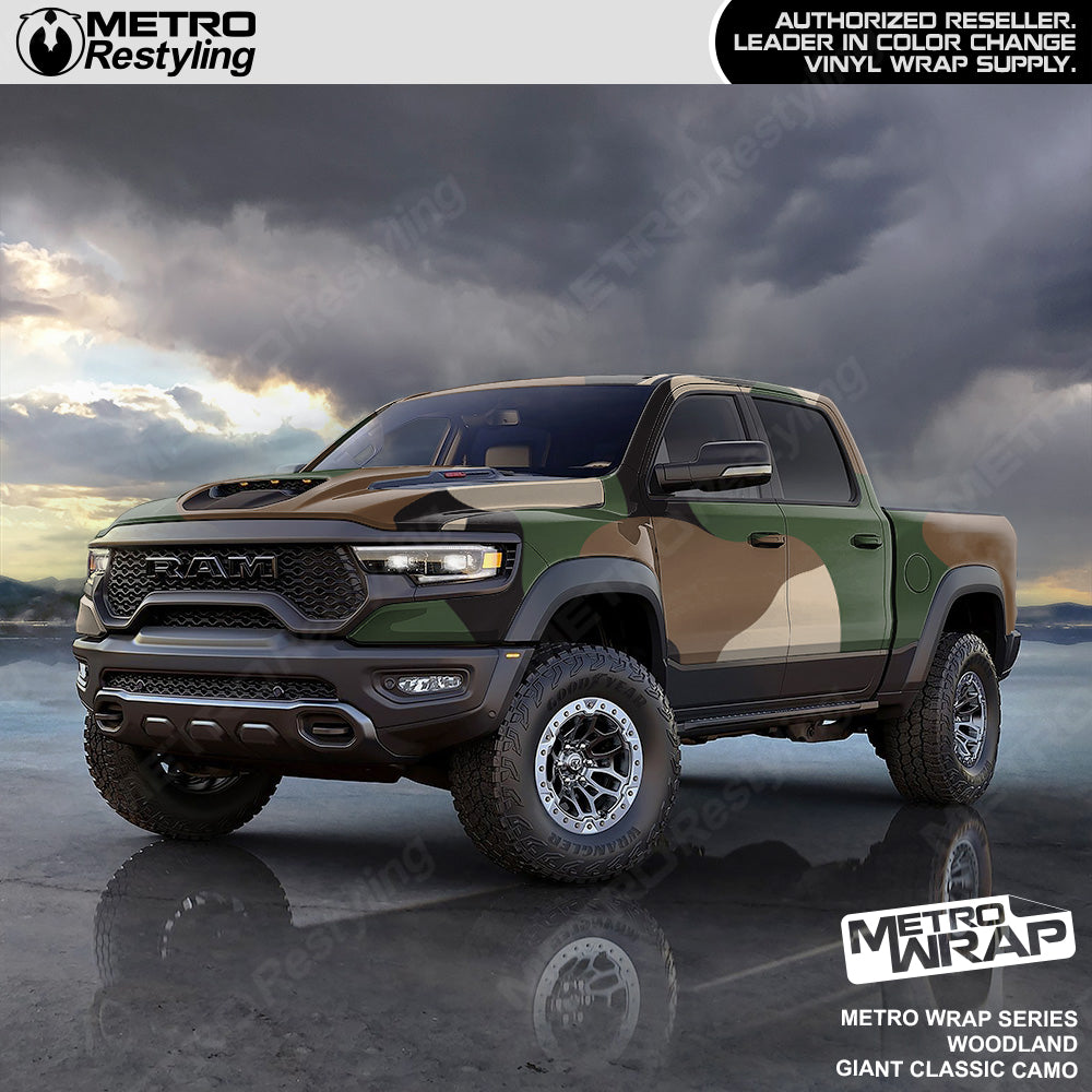 Metro Wrap Giant Classic Woodland Camouflage Vinyl Film