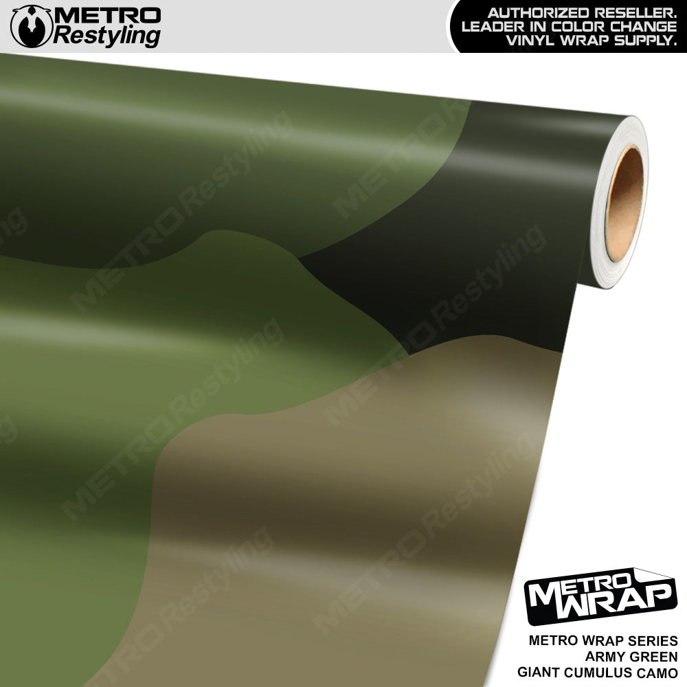 Metro Wrap Giant Cumulus Army Green Camouflage Vinyl Film