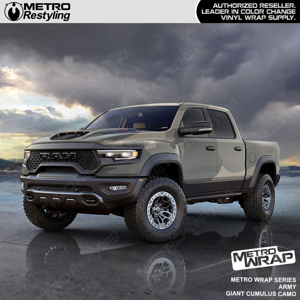 Metro Wrap Giant Cumulus Army Camouflage Vinyl Film