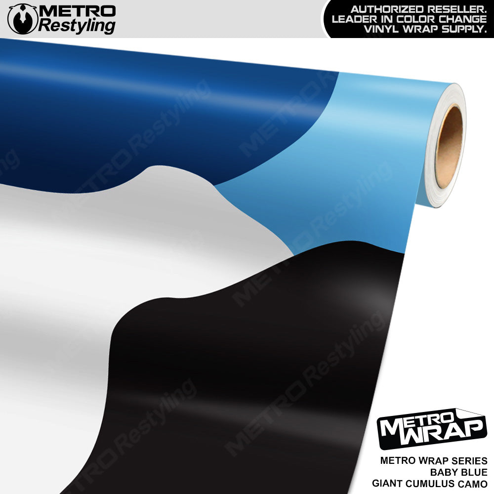 Metro Wrap Giant Cumulus Baby Blue Camouflage Vinyl Film