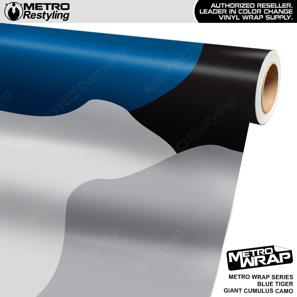 Metro Wrap Giant Cumulus Blue Tiger Camouflage Vinyl Film