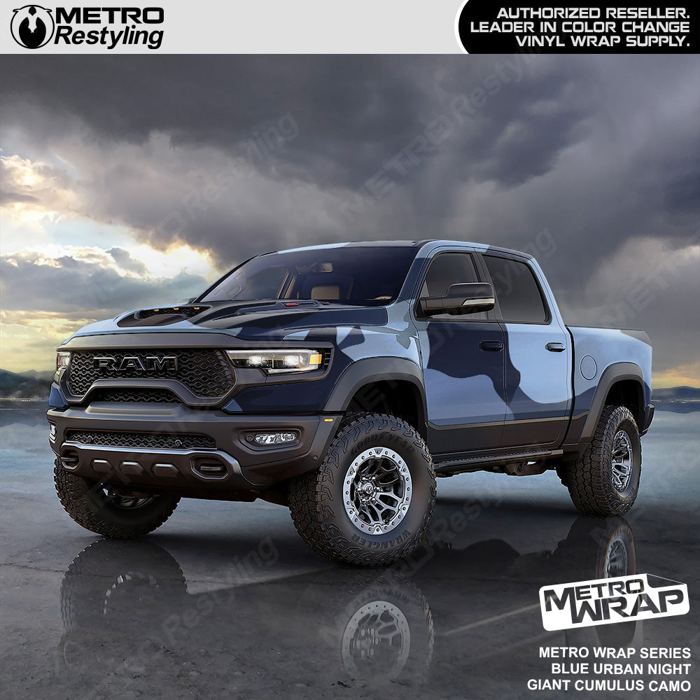 Metro Wrap Giant Cumulus Blue Urban Night Camouflage Vinyl Film