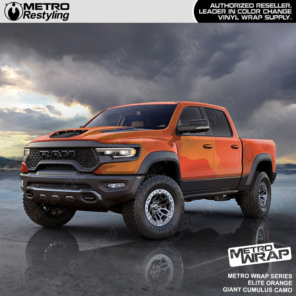 Metro Wrap Giant Cumulus Elite Orange Camouflage Vinyl Film