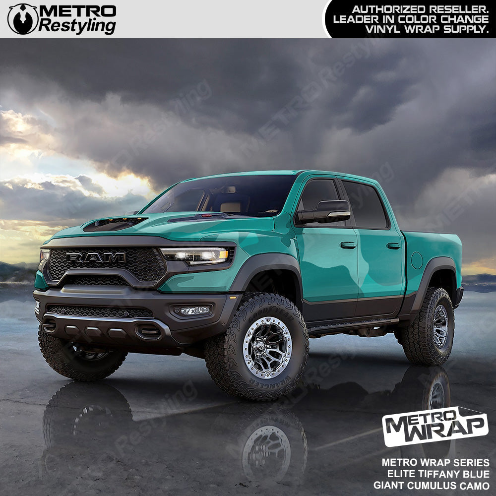 Metro Wrap Giant Cumulus Elite Tiffany Blue Camouflage Vinyl Film