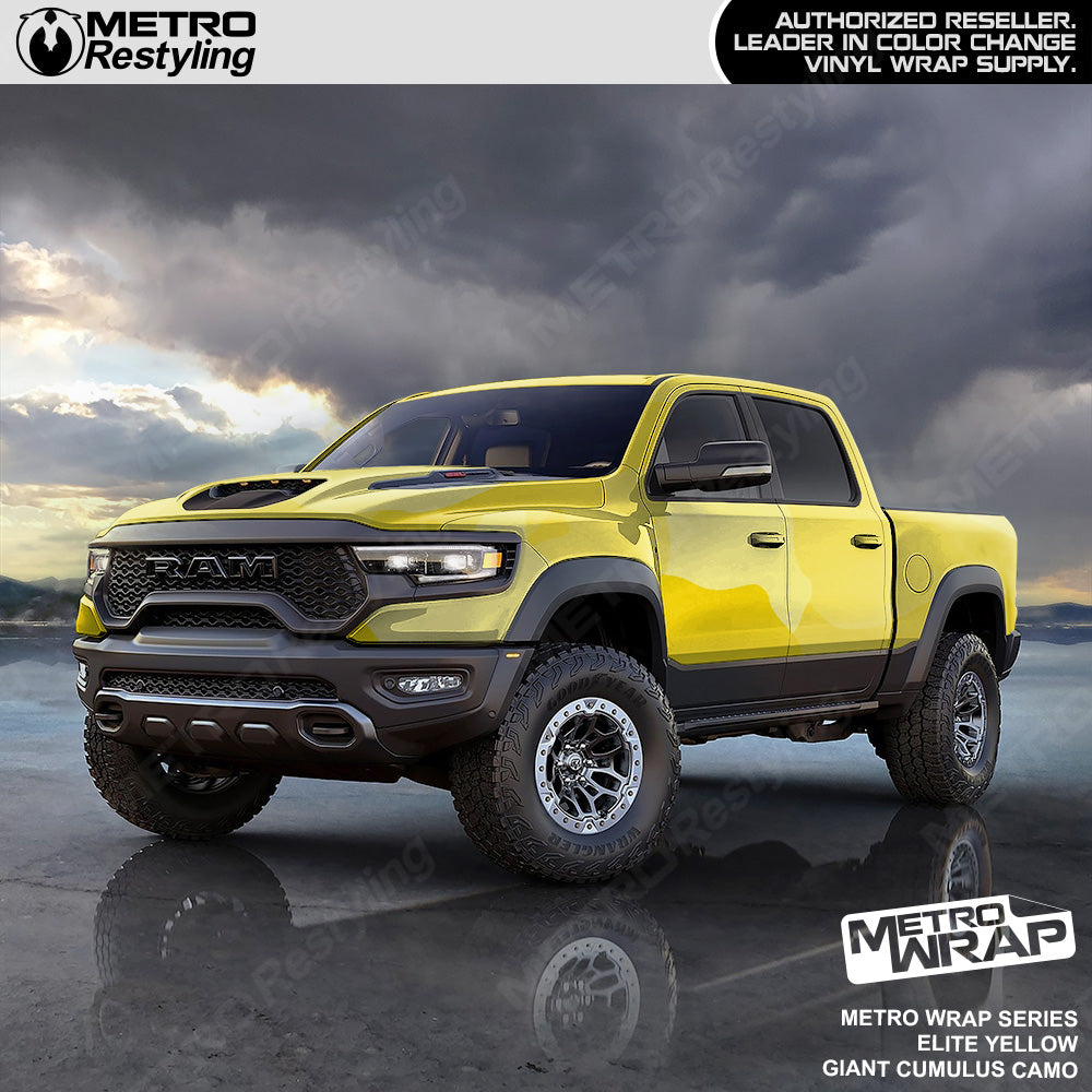 Metro Wrap Giant Cumulus Elite Yellow Camouflage Vinyl Film
