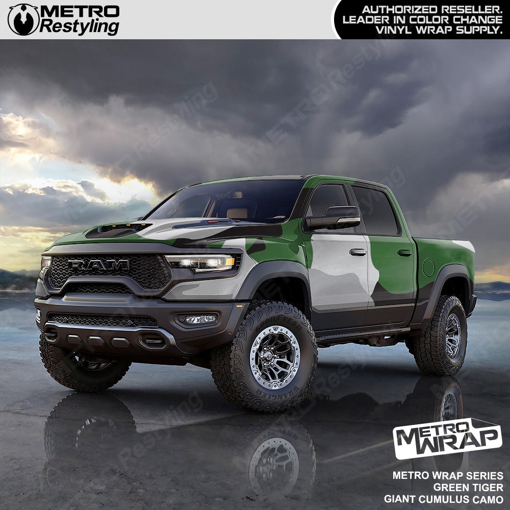 Metro Wrap Giant Cumulus Green Tiger Camouflage Vinyl Film
