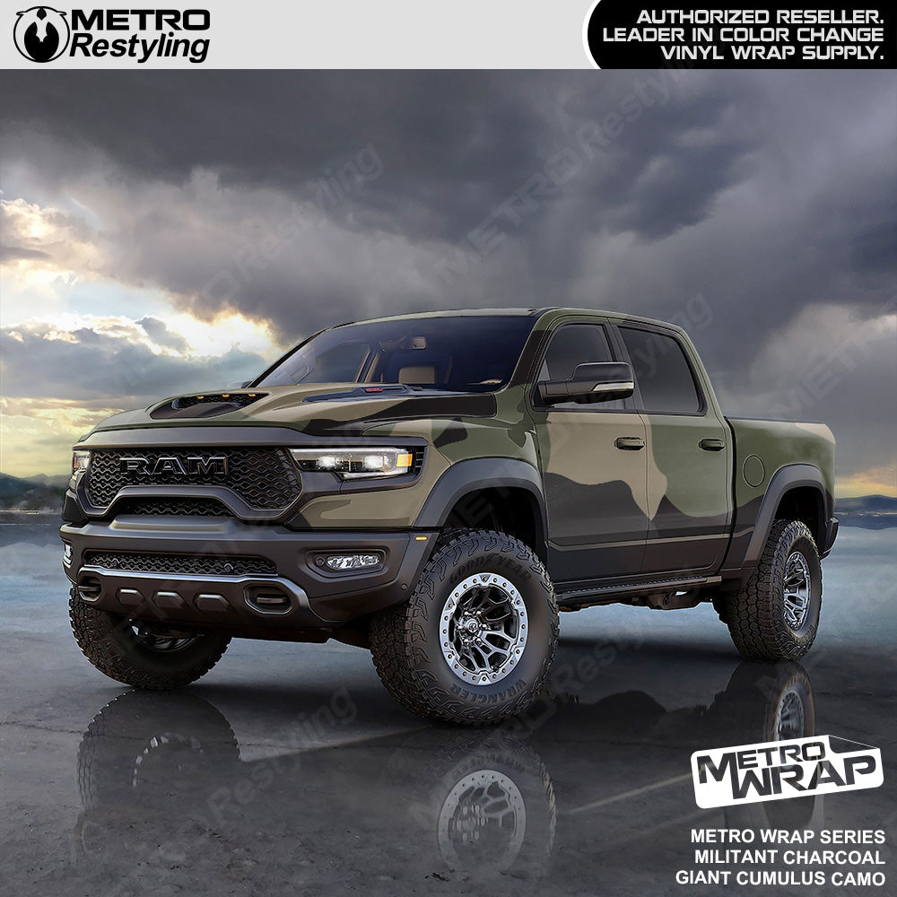 Metro Wrap Giant Cumulus Militant Charcoal Camouflage Vinyl Film