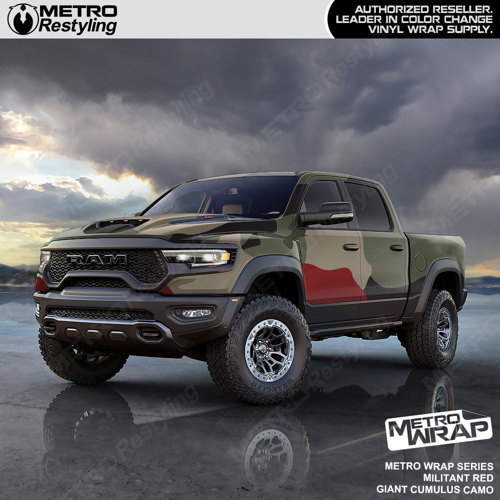 Metro Wrap Giant Cumulus Militant Red Camouflage Vinyl Film