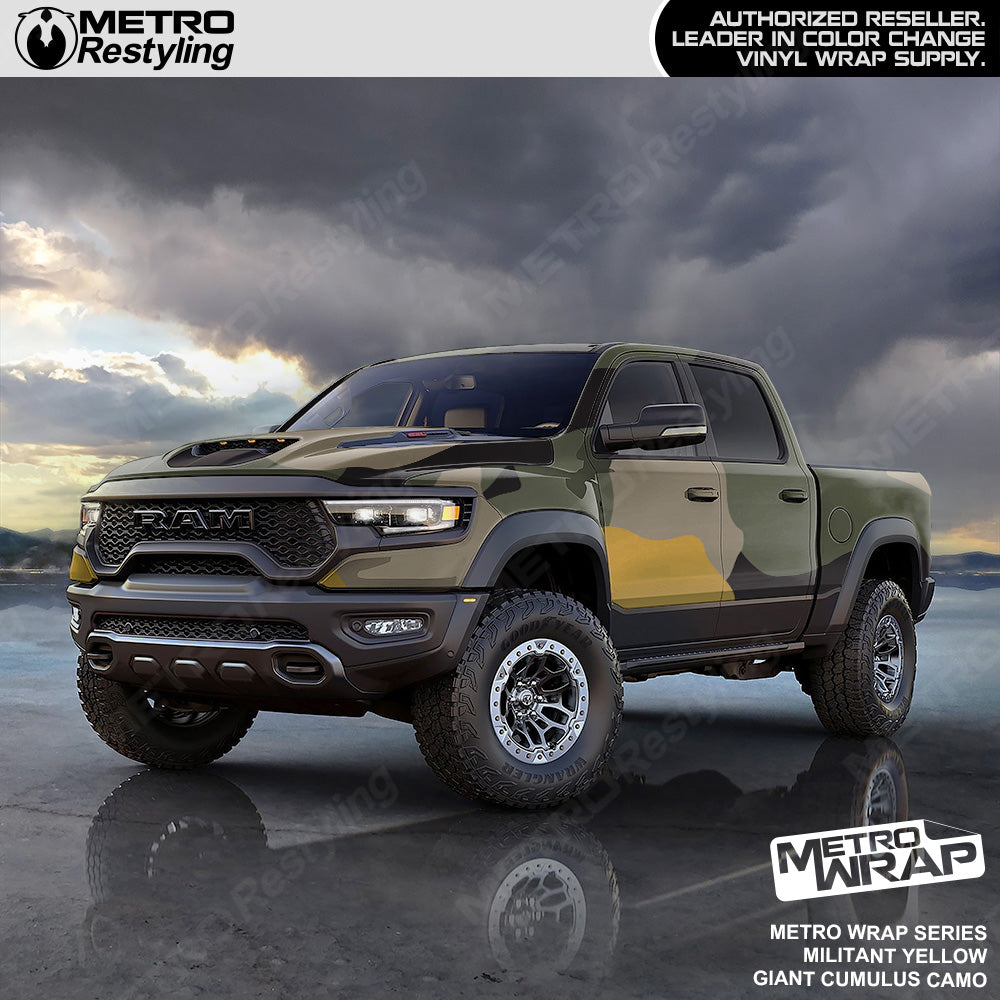 Metro Wrap Giant Cumulus Militant Yellow Camouflage Vinyl Film