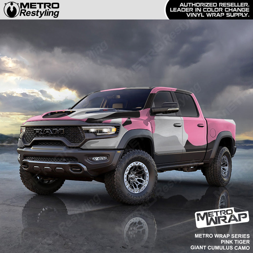 Metro Wrap Giant Cumulus Pink Tiger Camouflage Vinyl Film