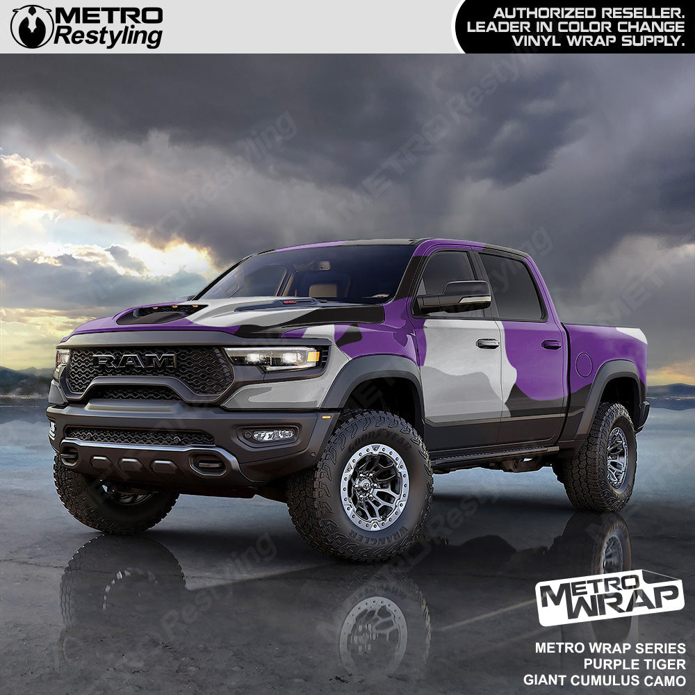Metro Wrap Giant Cumulus Purple Tiger Camouflage Vinyl Film
