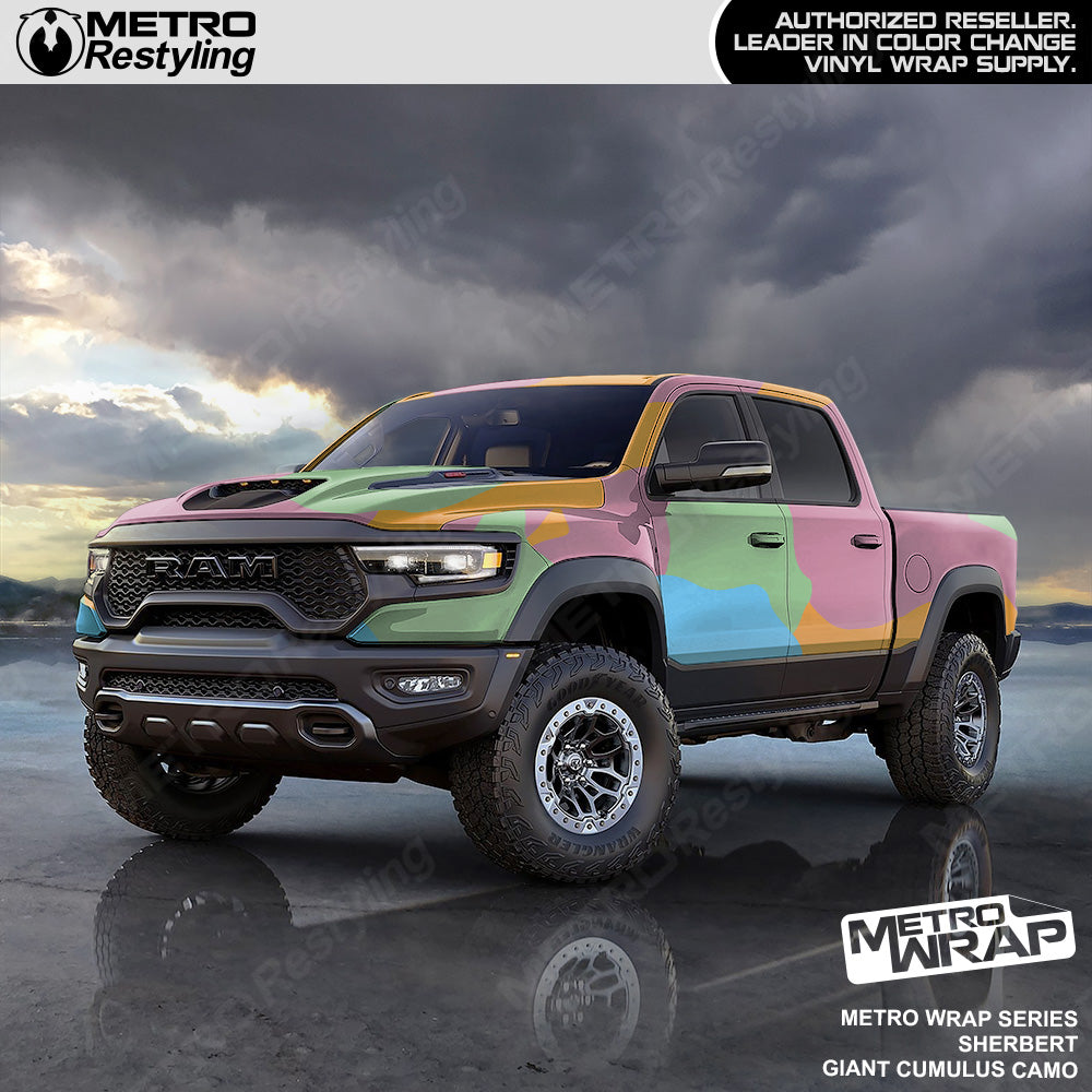 Metro Wrap Giant Cumulus Sherbert Camouflage Vinyl Film