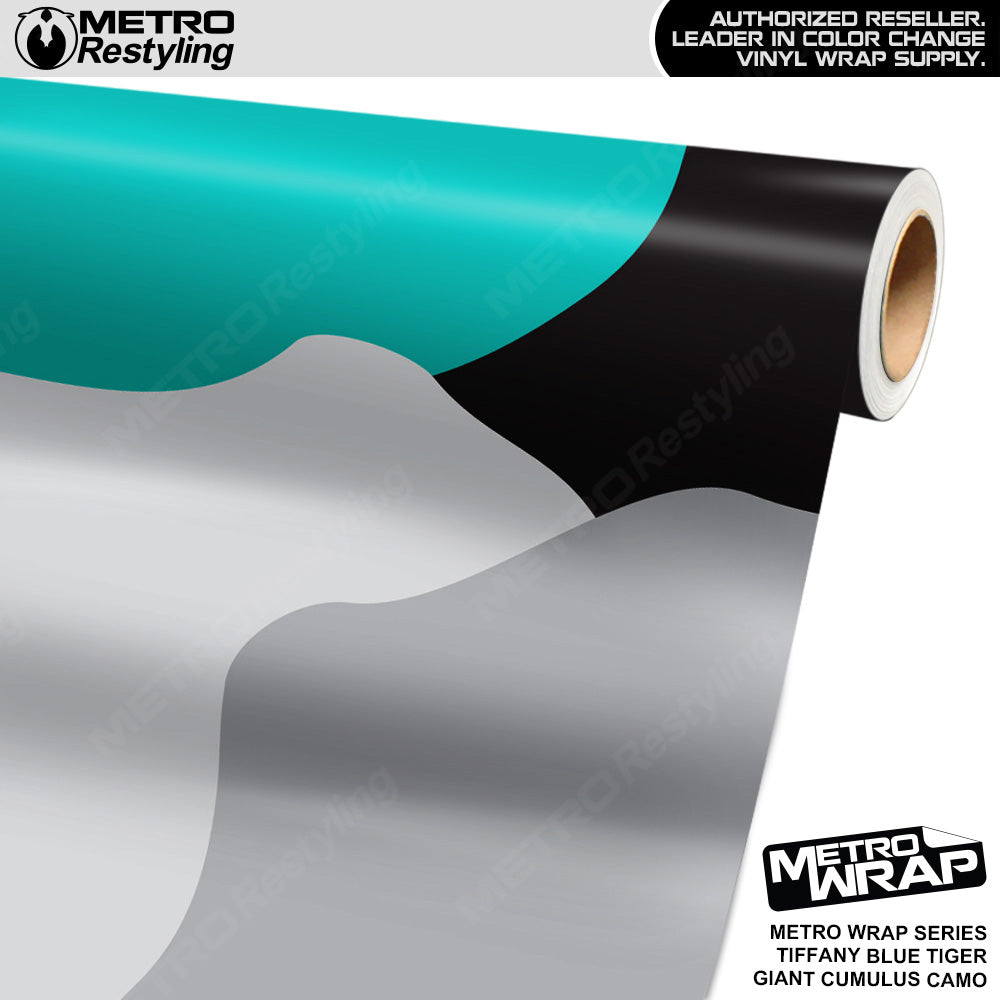 Metro Wrap Giant Cumulus Tiffany Blue Tiger Camouflage Vinyl Film
