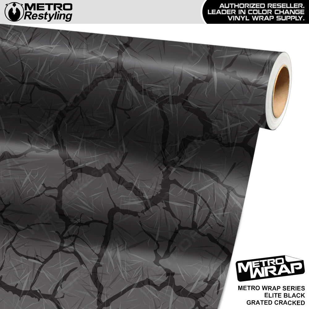 Metro Wrap Grated Cracked Elite Black Vinyl Film