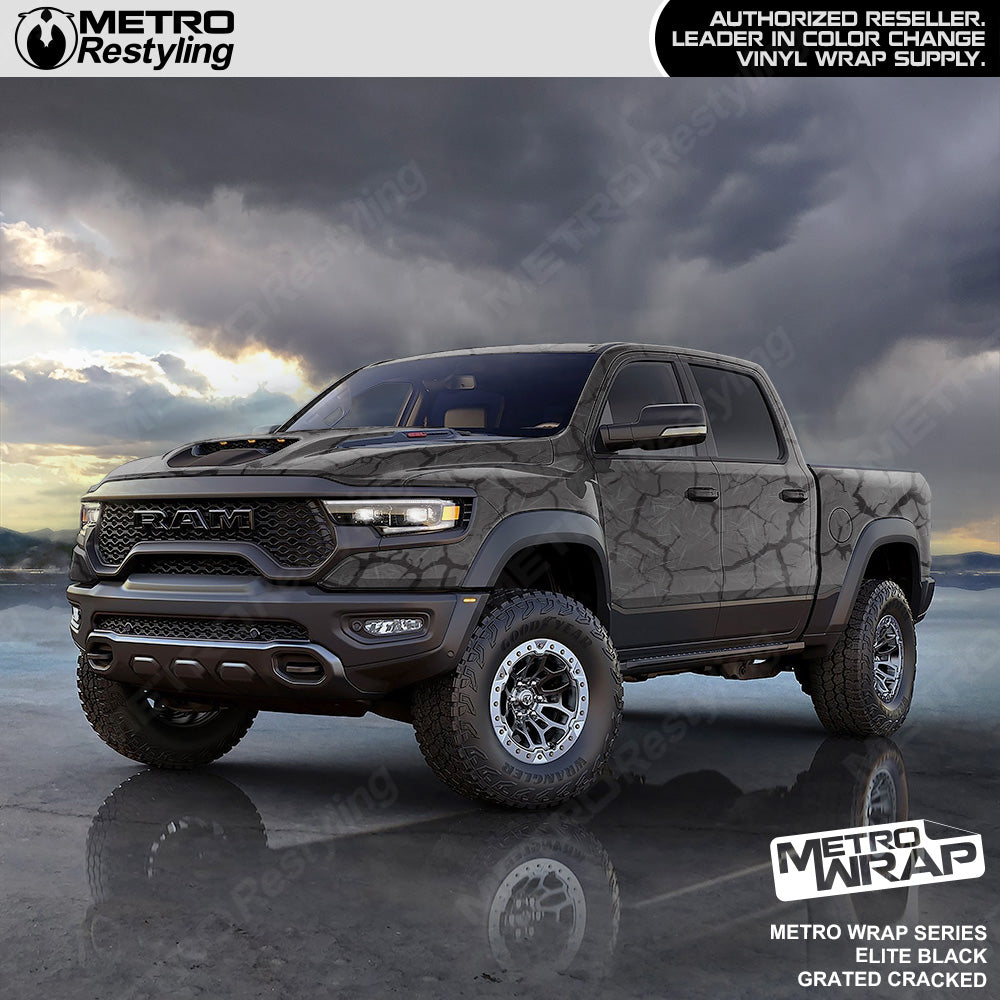 Metro Wrap Grated Cracked Elite Black Truck Wrap