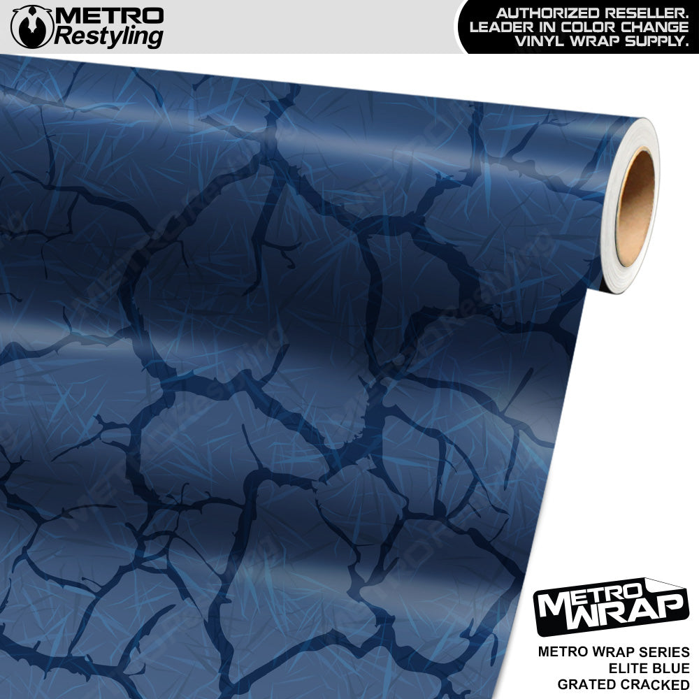 Metro Wrap Grated Cracked Elite Blue Vinyl Film