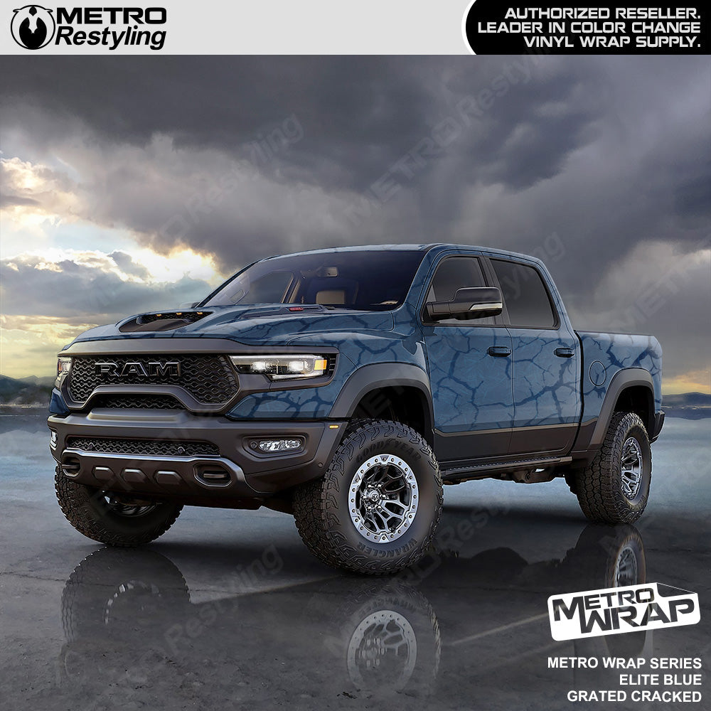 Metro Wrap Grated Cracked Elite Blue Truck Wrap