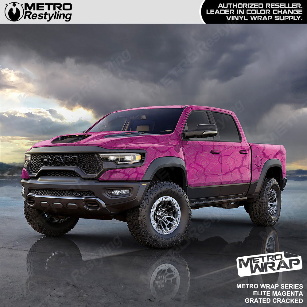 Metro Wrap Grated Cracked Elite Magenta Truck Wrap