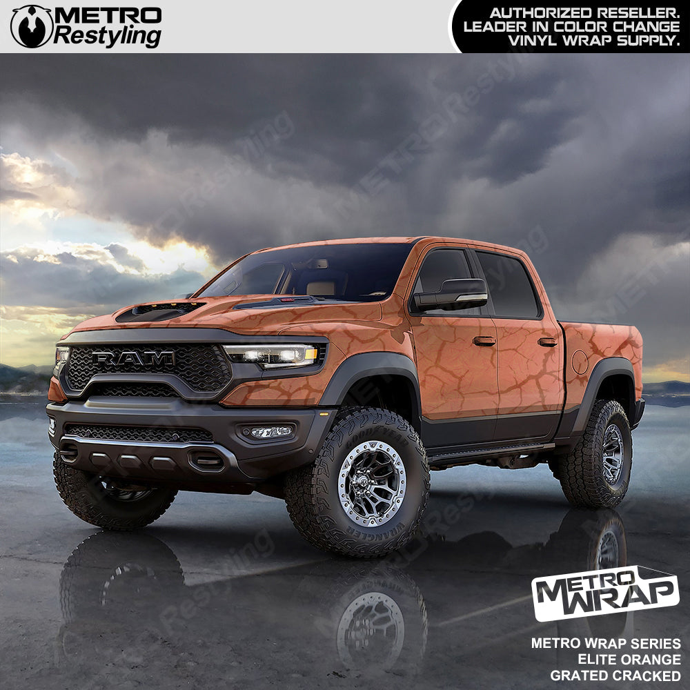 Metro Wrap Grated Cracked Elite Orange Truck Wrap