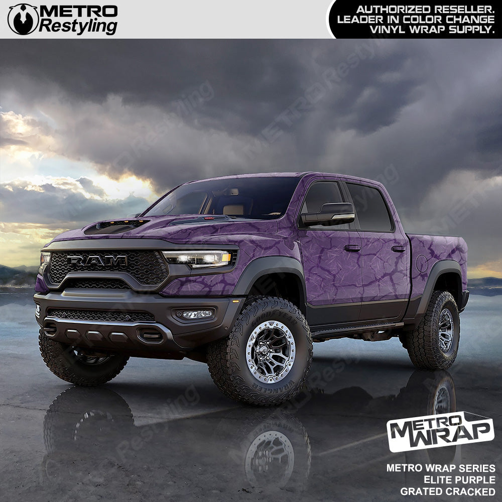 Metro Wrap Grated Cracked Elite Purple Truck Wrap