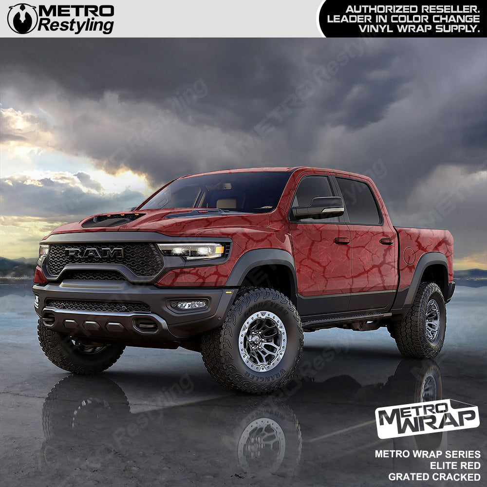 Metro Wrap Grated Cracked Elite Red Truck Wrap
