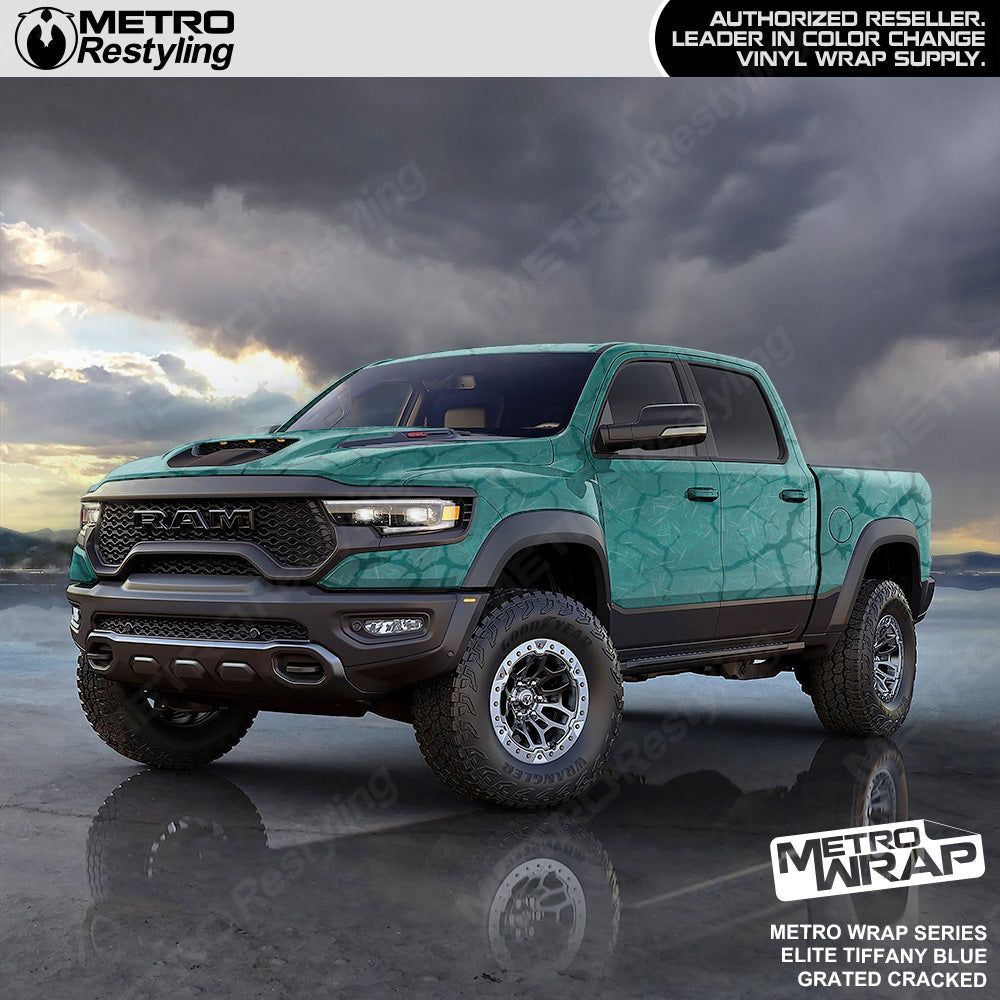 Metro Wrap Grated Cracked Elite Tiffany Blue Truck Wrap