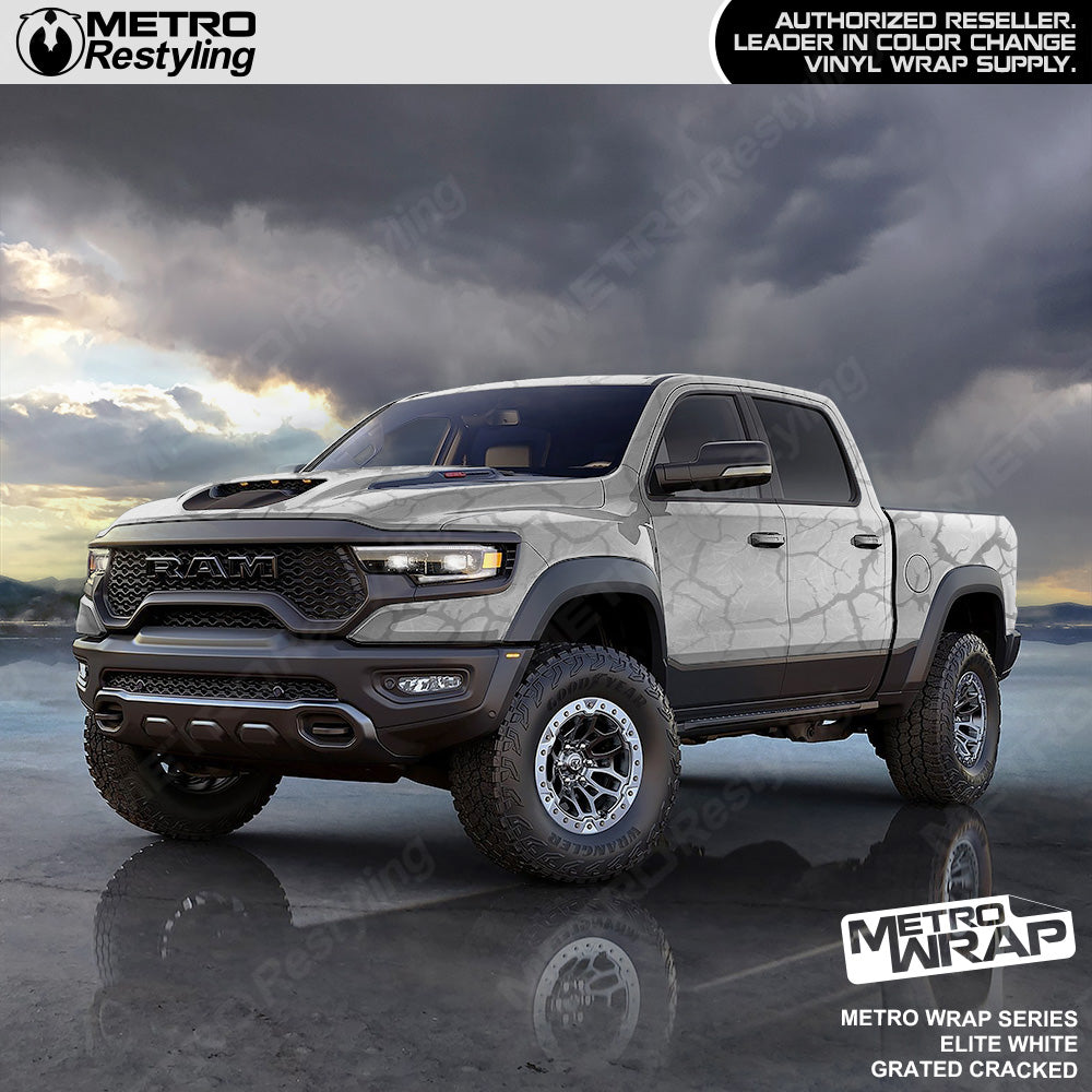 Metro Wrap Grated Cracked Elite White Truck Wrap